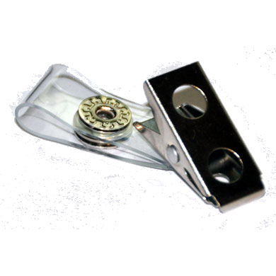 2.75'' Clear Vinyl 2-Hole Clip with Large Snaps