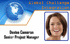 Template ID card featuring a globe graphic, Global Challenge Integration text, photo of a smiling woman, Senior Project Manager title; waterproof and bend resistant with clear overlay option Template ID card featuring a globe graphic, Global Challenge Integration text, photo of a smiling woman, Senior Project Manager title; waterproof and bend resistant with clear overlay option