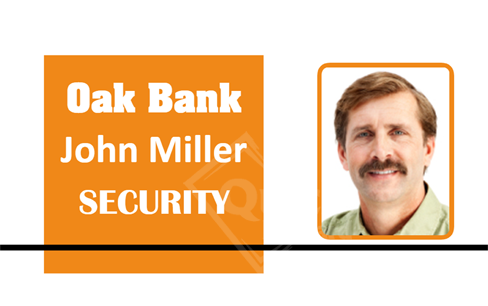 Template ID card for Oak Bank, SECURITY title, smiling man, brown hair, mustache, collared shirt, waterproof, 40mil thick option, clear overlay option Template ID card for Oak Bank, SECURITY title, smiling man, brown hair, mustache, collared shirt, waterproof, 40mil thick option, clear overlay option