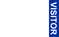 Template for an ID badge or ID card: A blue vertical ribbon on the right side of a white background displays VISITOR in bold white uppercase letters; waterproof, 40mil thick option Template for an ID badge or ID card: A blue vertical ribbon on the right side of a white background displays VISITOR in bold white uppercase letters; waterproof, 40mil thick option