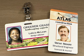 Id badge with custom artwork
