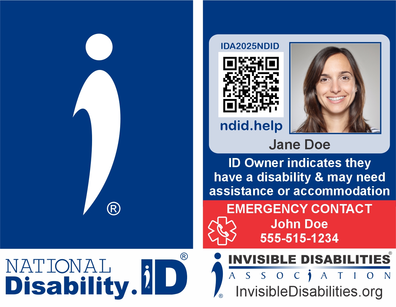 National Disability ID Card Front and Back - Invisible Disabilities Association
