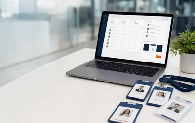 HR Portal dashboard for managing employee ID badges and approvals