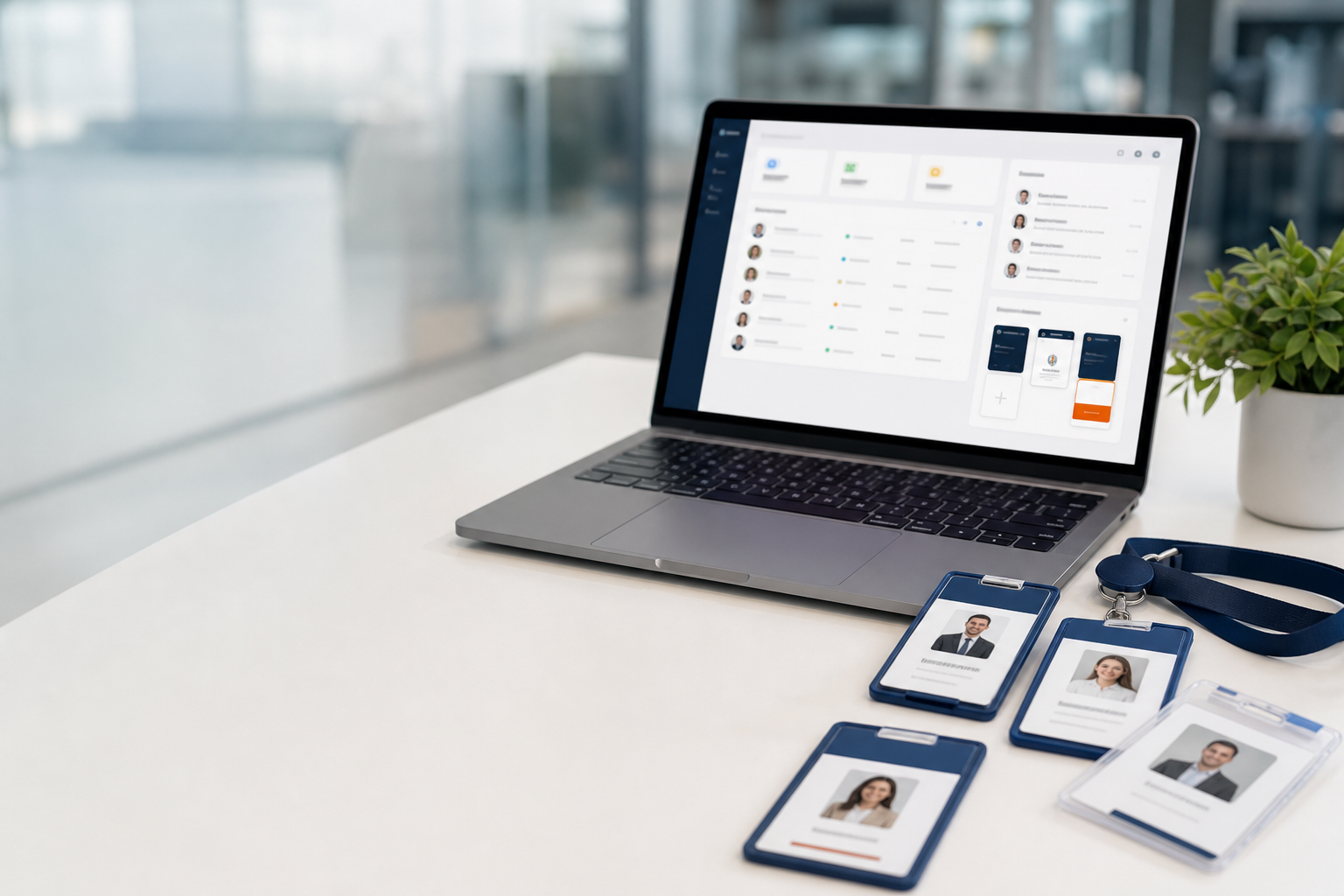 HR Portal dashboard for managing employee ID badges and approvals