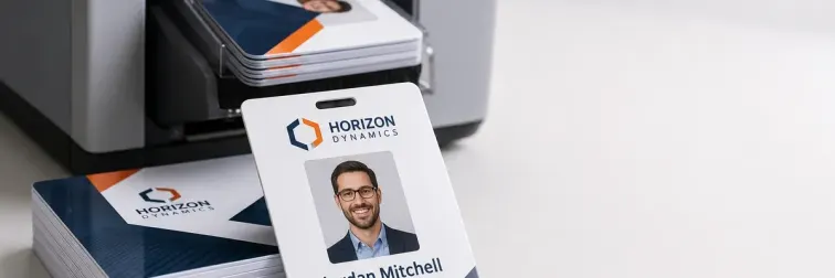 Professional PVC ID badges printed from your custom artwork