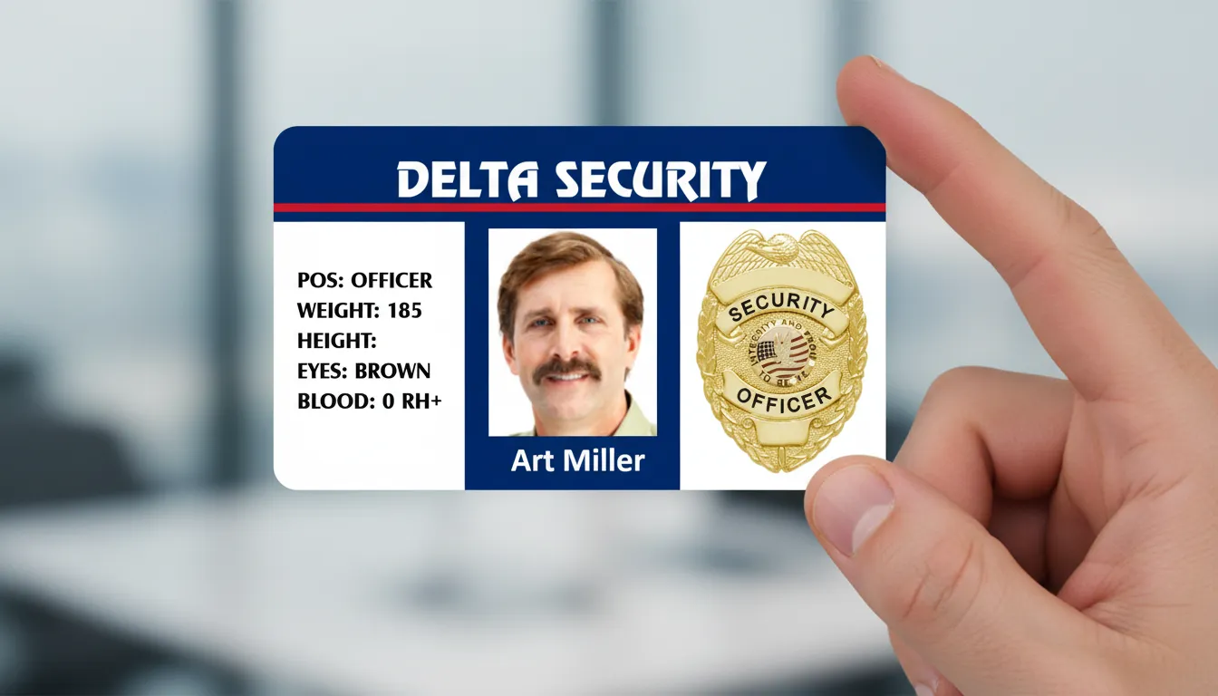 Security organization photo if badges with a symmetrical, horizontal design, featuring RFID proximity access control option.