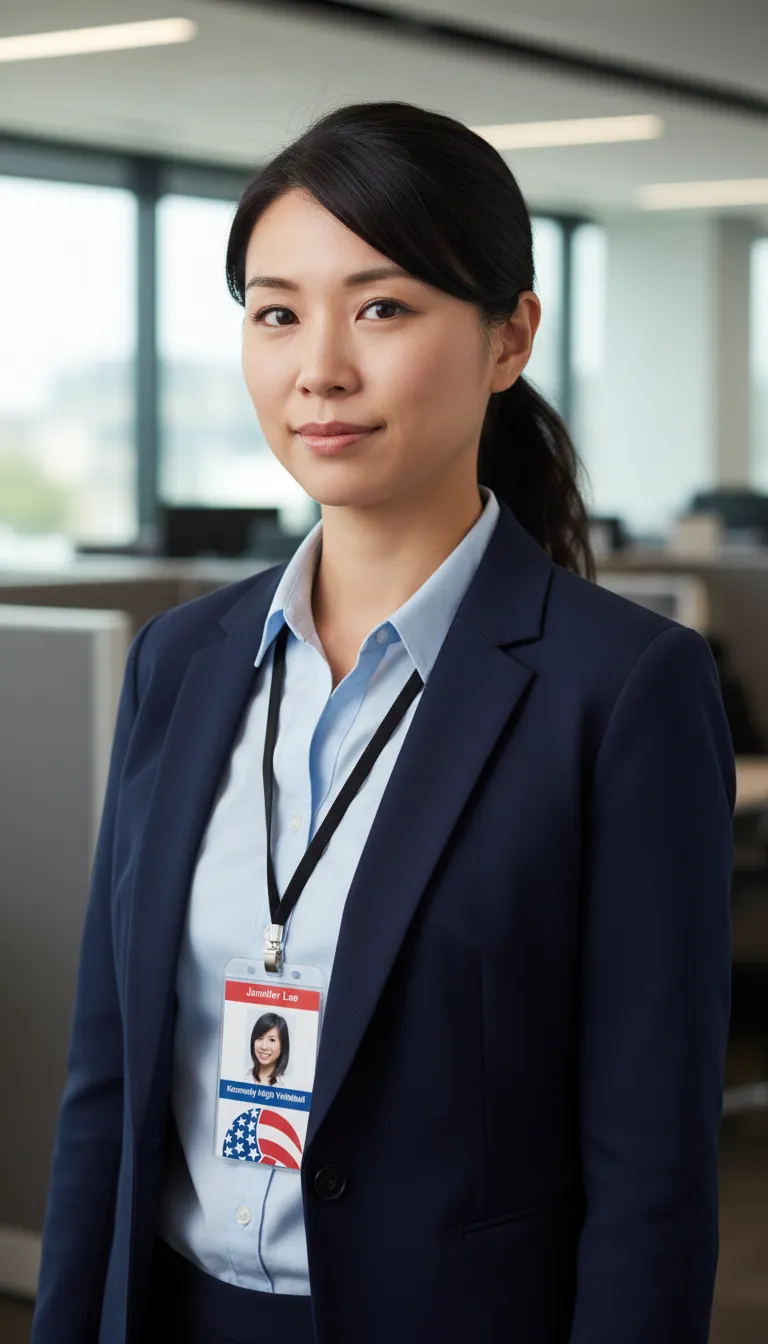 Brown and white volleyball team id card template with photo area, name, title, barcode, and company logo.