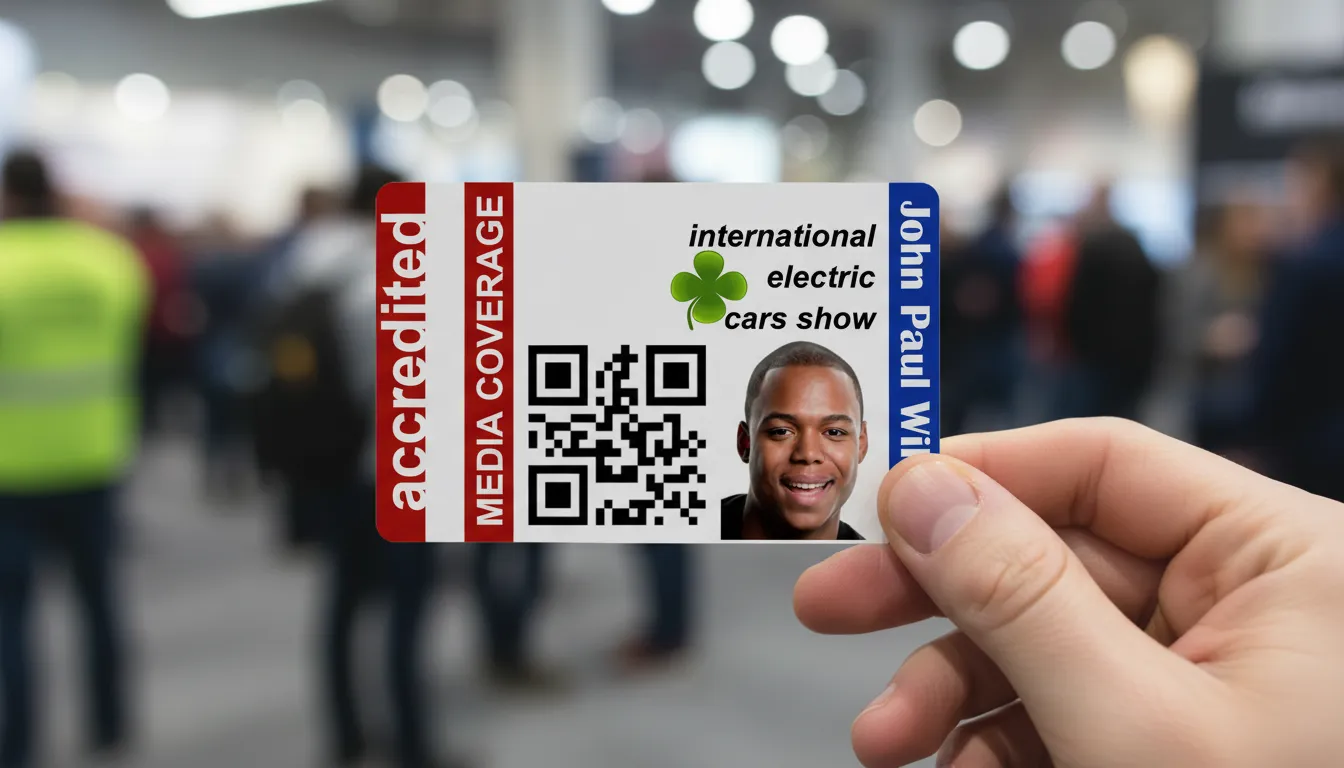 PVC ID card template with brown and white color blocks, logo area, square photo and text fields.