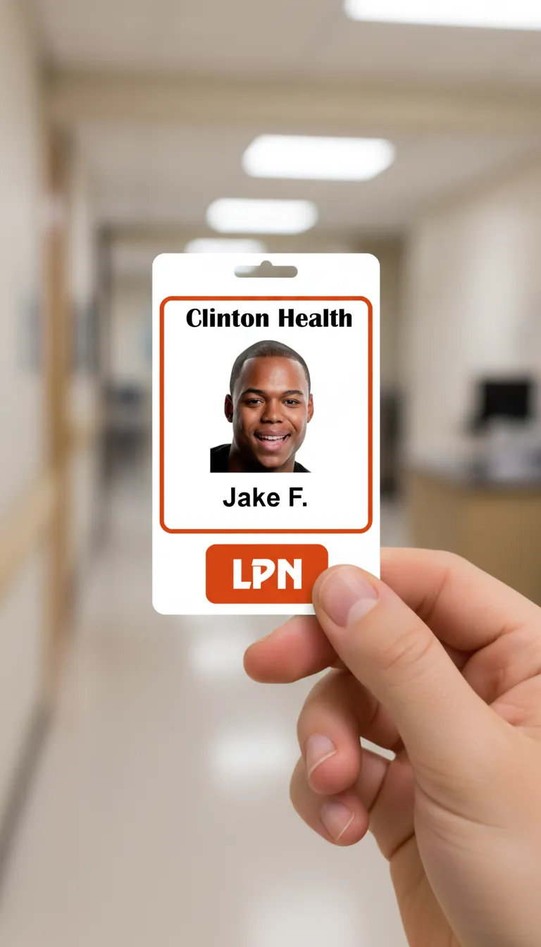 PVC ID card template with orange and white color blocks, featuring text fields and logo area.