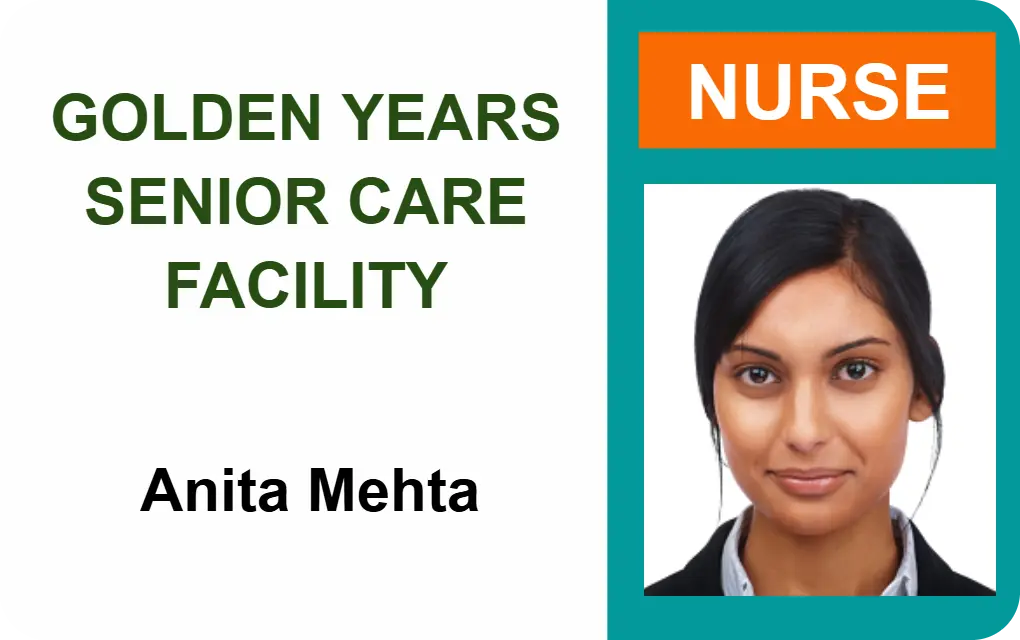 Healthcare ID badge template preview