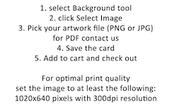ID card template upload guide: pick background, select image, save, add to cart, and checkout. 1020x640px at 300dpi. Durable PVC, waterproof, clear overlay option