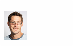 ID card template featuring a man with short brown hair and glasses smiling at the camera in a light blue shirt against a plain background; durable PVC, waterproof, clear overlay option